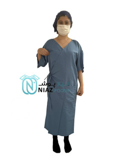 گان بیمار پارچه ای ابی یونیسکس